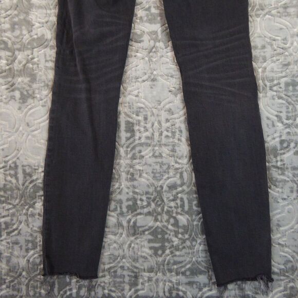 Madewell  Jeans Womens 25 9" High Rise Skinny Black Raw Hem Distressed - Picture 7 of 14